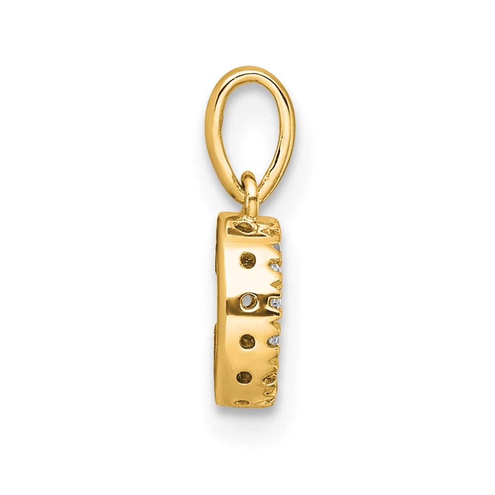 10K Yellow Gold 10K Diamond Letter C Initial With Bail Pendant