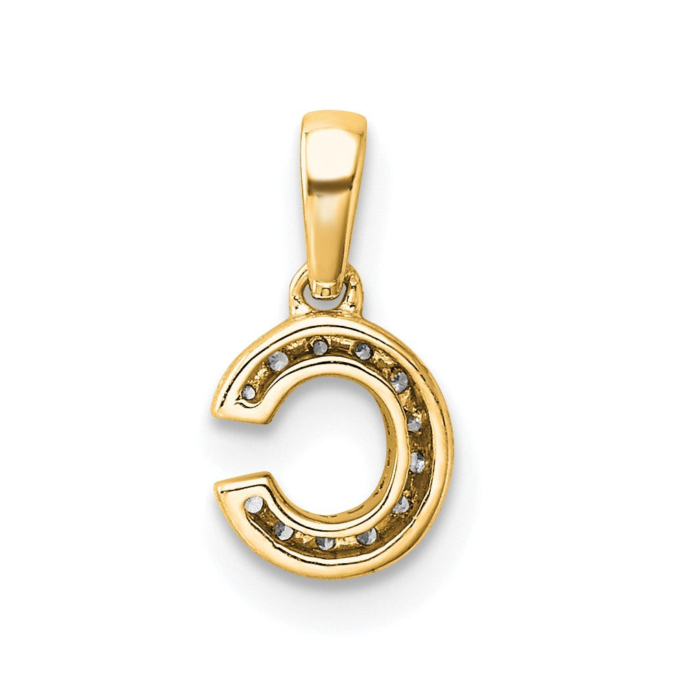10K Yellow Gold 10K Diamond Letter C Initial With Bail Pendant