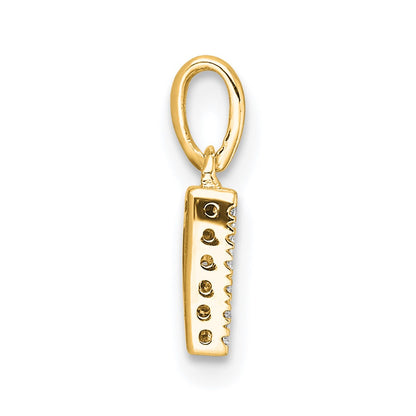 10K Yellow Gold 10K Diamond Letter D Initial With Bail Pendant