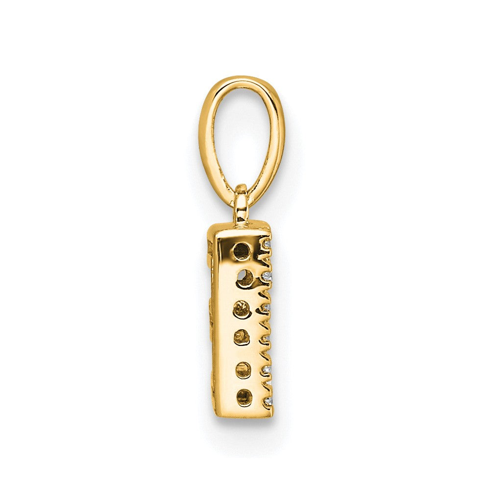10K Yellow Gold 10K Diamond Letter E Initial With Bail Pendant