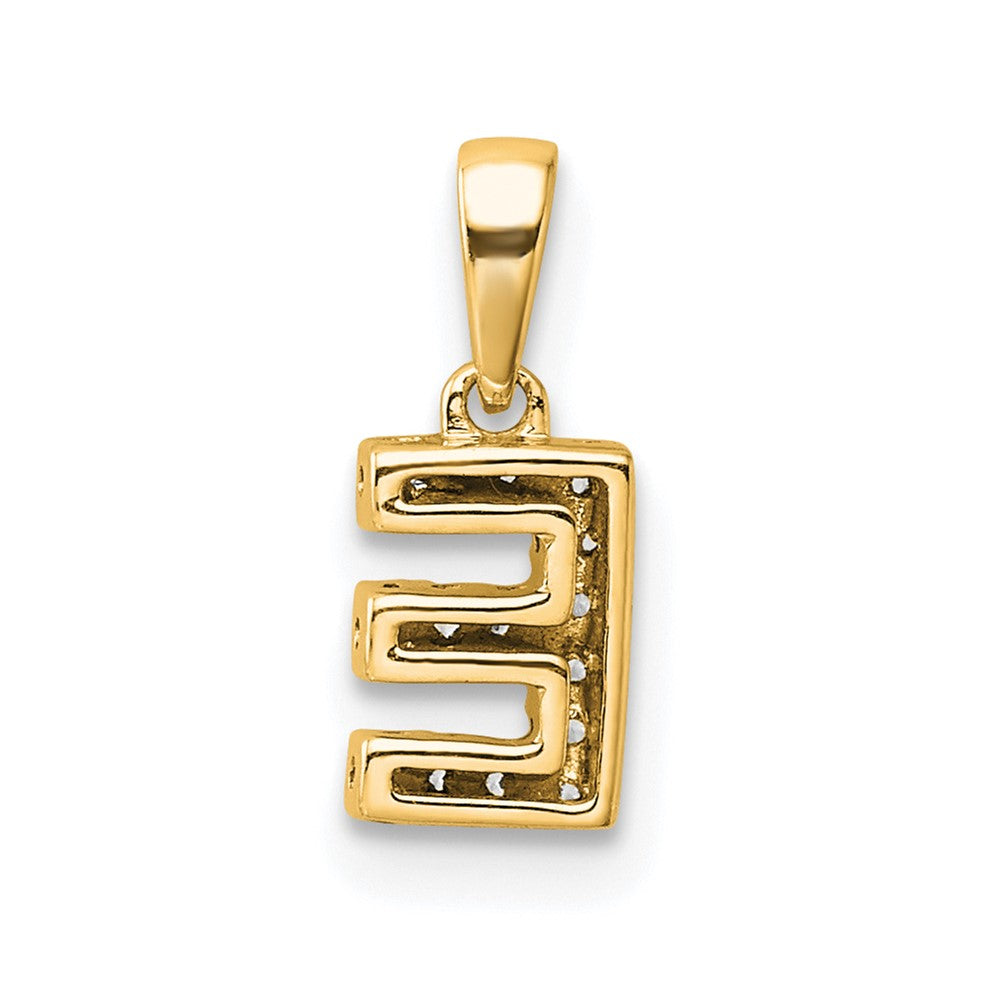 10K Yellow Gold 10K Diamond Letter E Initial With Bail Pendant
