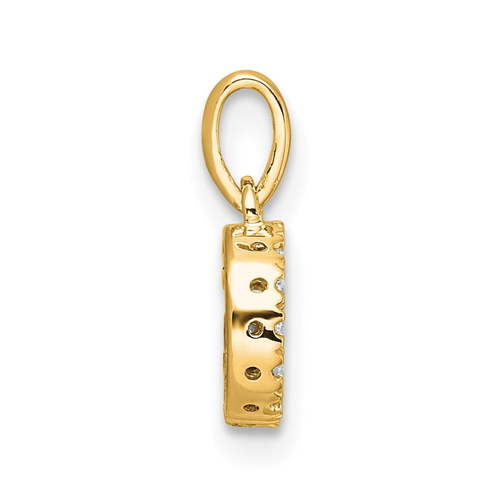 10K Yellow Gold 10K Diamond Letter G Initial With Bail Pendant