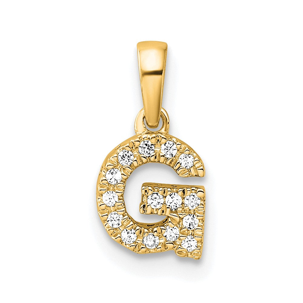 10K Yellow Gold 10K Diamond Letter G Initial With Bail Pendant