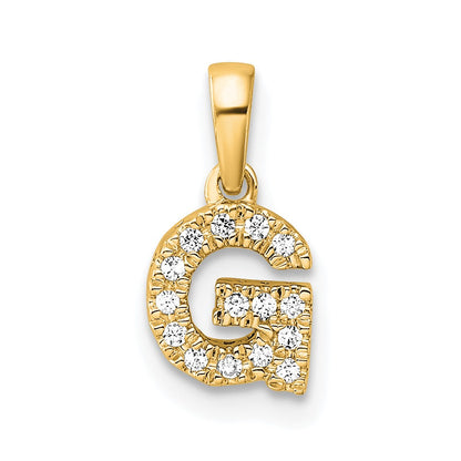 10K Yellow Gold 10K Diamond Letter G Initial With Bail Pendant