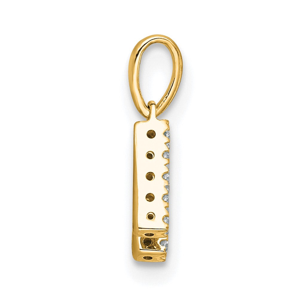 10K Yellow Gold 10K Diamond Letter H Initial With Bail Pendant