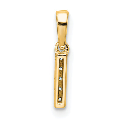 10K Yellow Gold 10K Diamond Letter I Initial With Bail Pendant