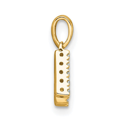 10K Yellow Gold 10K Diamond Letter K Initial With Bail Pendant