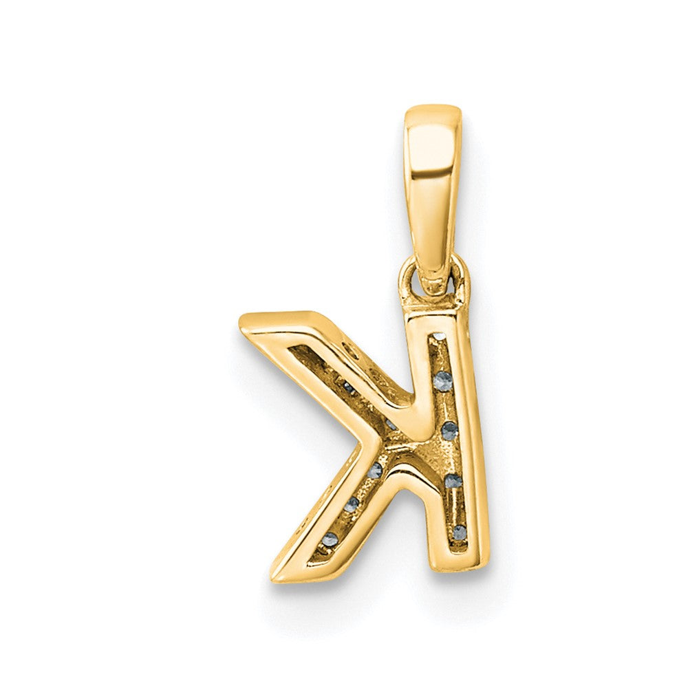 10K Yellow Gold 10K Diamond Letter K Initial With Bail Pendant
