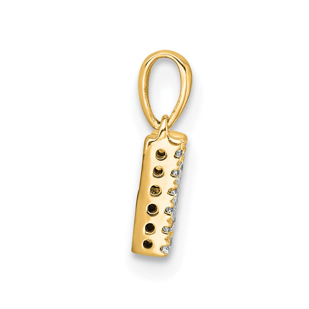 10K Yellow Gold 10K Diamond Letter M Initial With Bail Pendant