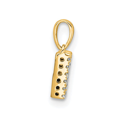 10K Yellow Gold 10K Diamond Letter M Initial With Bail Pendant