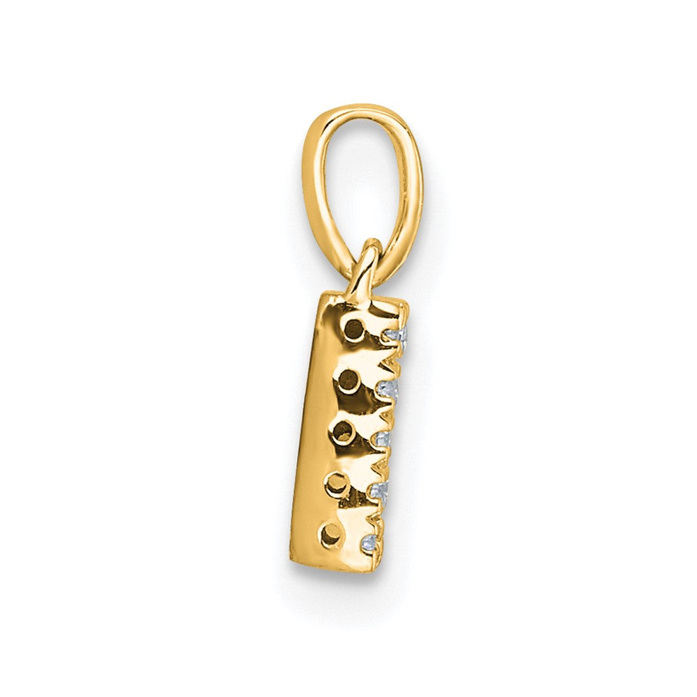 10K Yellow Gold 10K Diamond Letter N Initial With Bail Pendant