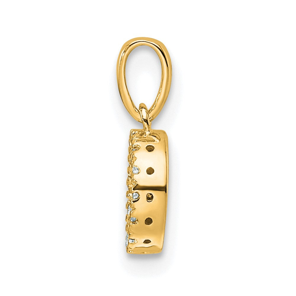 10K Yellow Gold 10K Diamond Letter O Initial With Bail Pendant