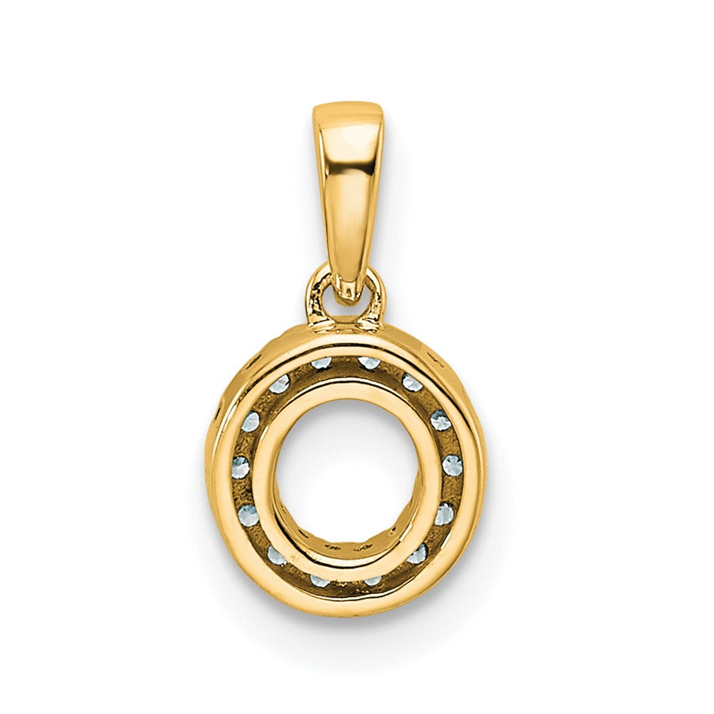 10K Yellow Gold 10K Diamond Letter O Initial With Bail Pendant