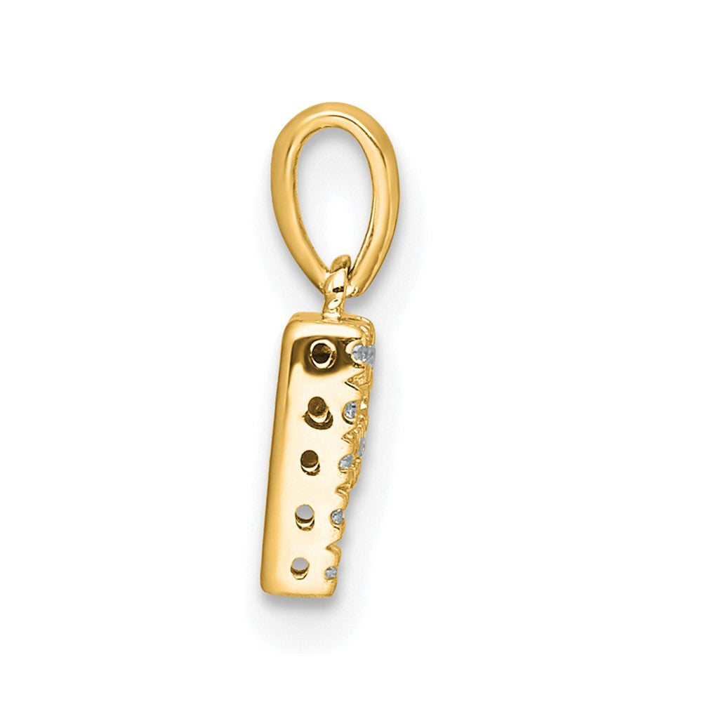 10K Yellow Gold 10K Diamond Letter P Initial With Bail Pendant