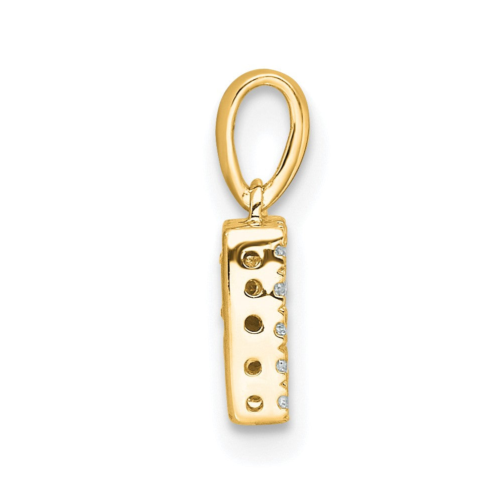 10K Yellow Gold 10K Diamond Letter R Initial With Bail Pendant
