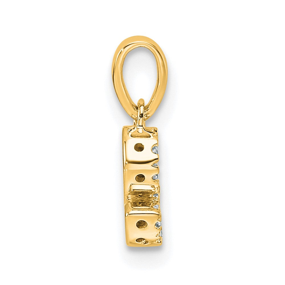 10K Yellow Gold 10K Diamond Letter S Initial With Bail Pendant