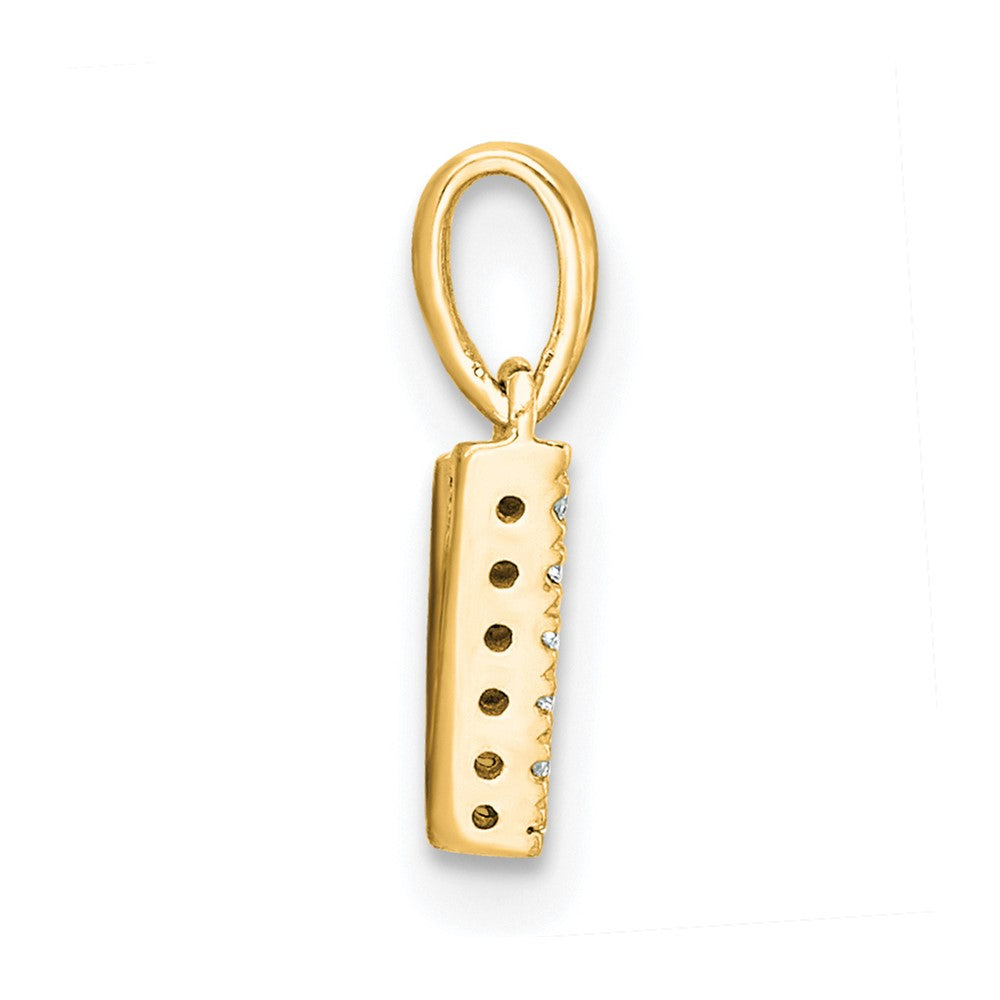 10K Yellow Gold 10K Diamond Letter V Initial With Bail Pendant