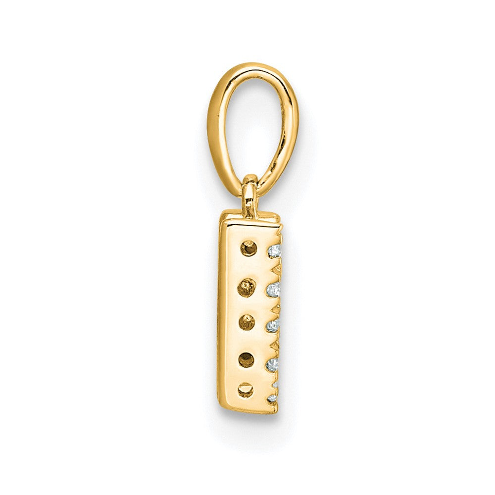 10K Yellow Gold 10K Diamond Letter W Initial With Bail Pendant