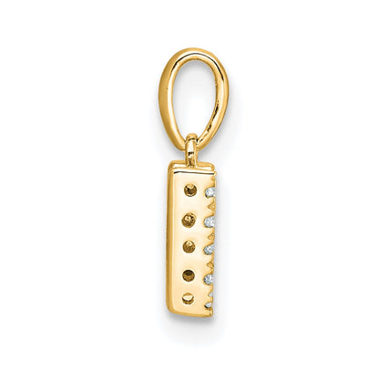 10K Yellow Gold 10K Diamond Letter W Initial With Bail Pendant