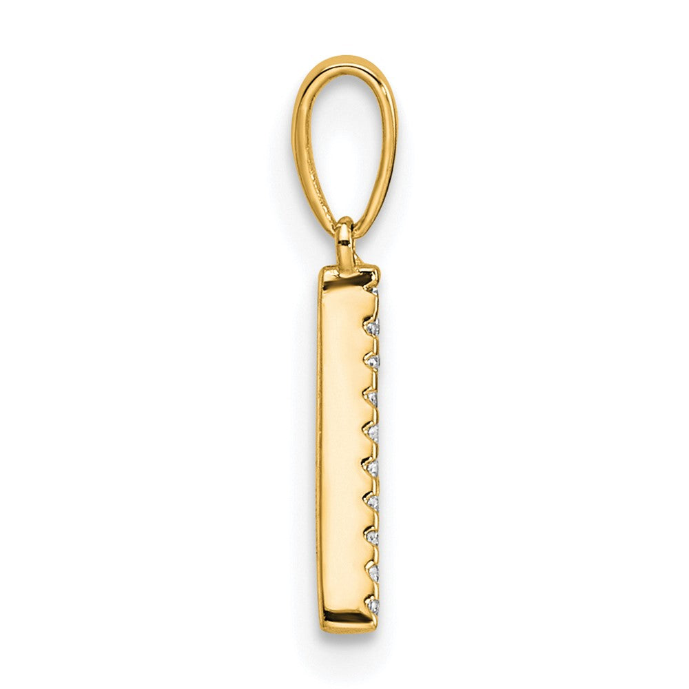 10K Yellow Gold 10K Diamond Letter A Initial Pendant