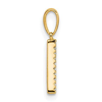 10K Yellow Gold 10K Diamond Letter A Initial Pendant