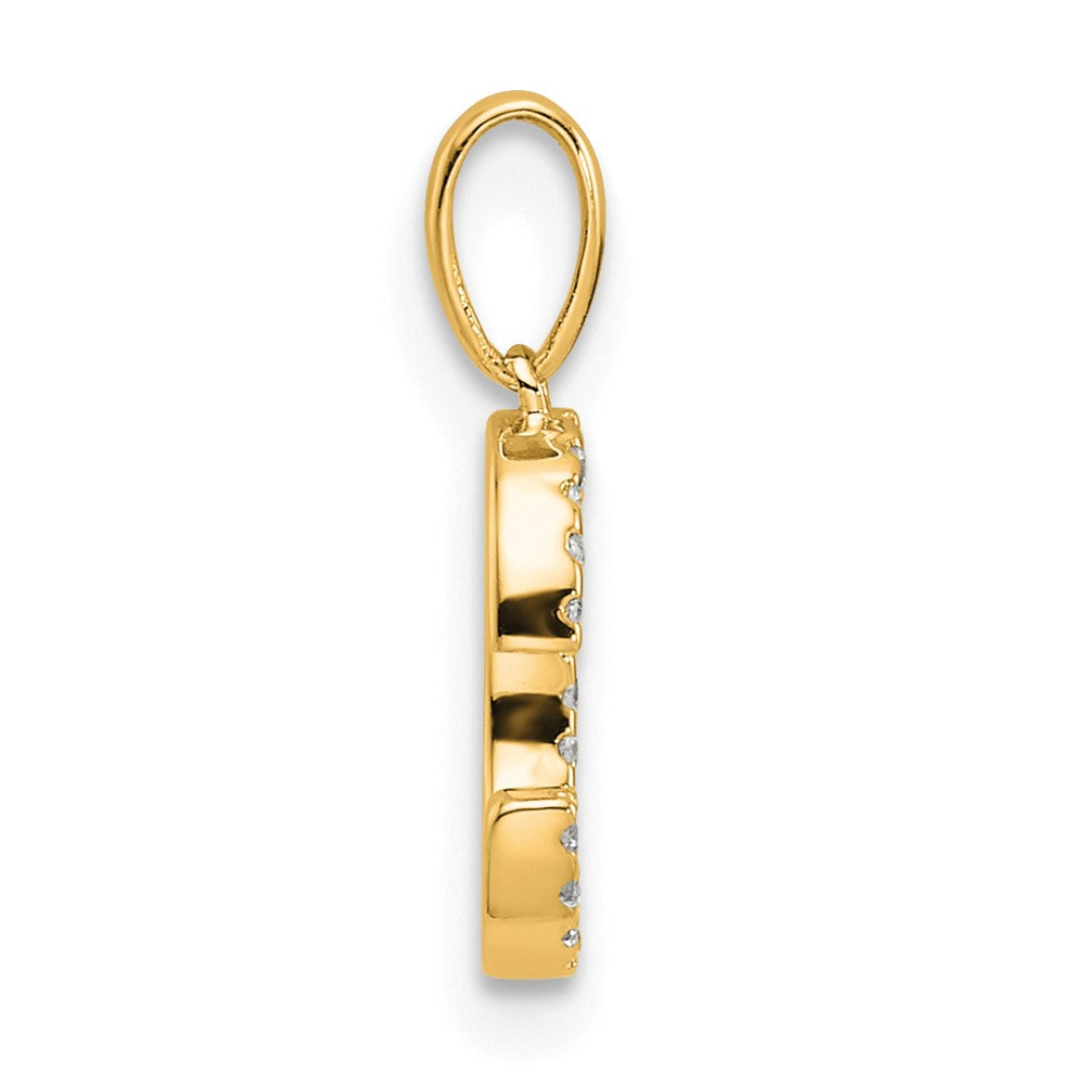 10K Yellow Gold 10K Diamond Letter C Initial Pendant