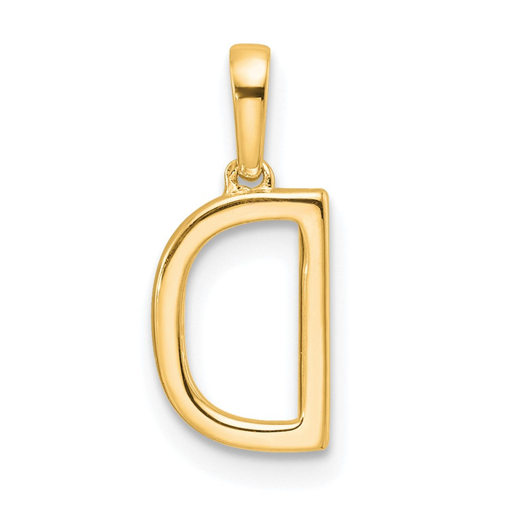 10K Yellow Gold 10K Diamond Letter D Initial Pendant