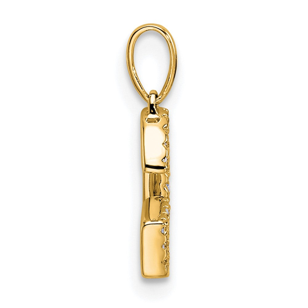 10K Yellow Gold 10K Diamond Letter G Initial Pendant