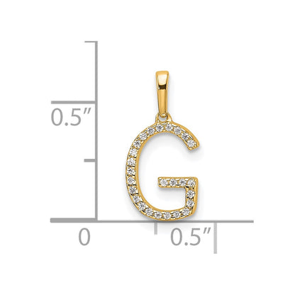 10K Yellow Gold 10K Diamond Letter G Initial Pendant