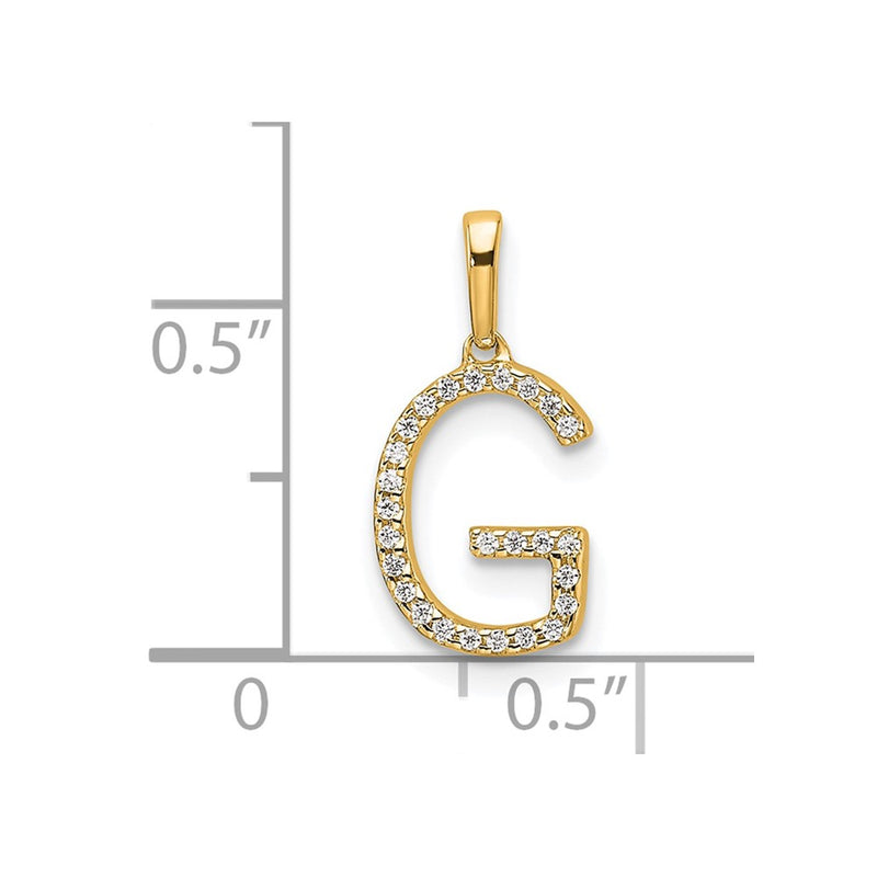 10K Yellow Gold 10K Diamond Letter G Initial Pendant