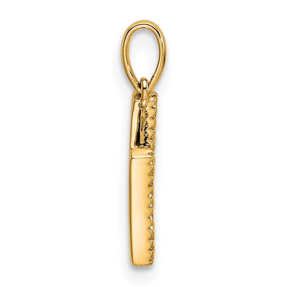 10K Yellow Gold 10K Diamond Letter H Initial Pendant