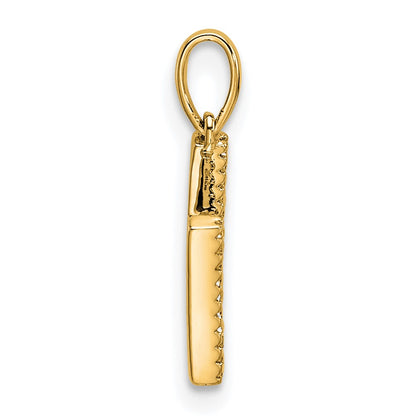 10K Yellow Gold 10K Diamond Letter H Initial Pendant