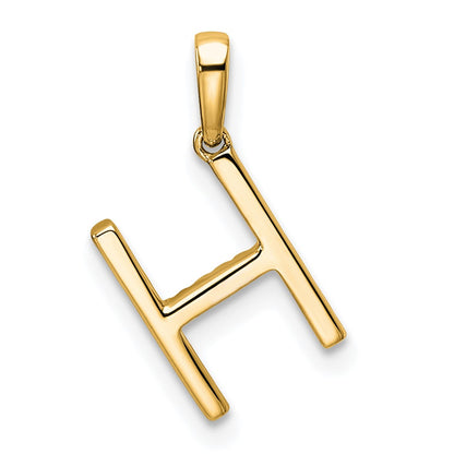 10K Yellow Gold 10K Diamond Letter H Initial Pendant