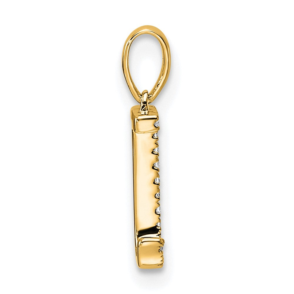 10K Yellow Gold 10K Diamond Letter J Initial Pendant