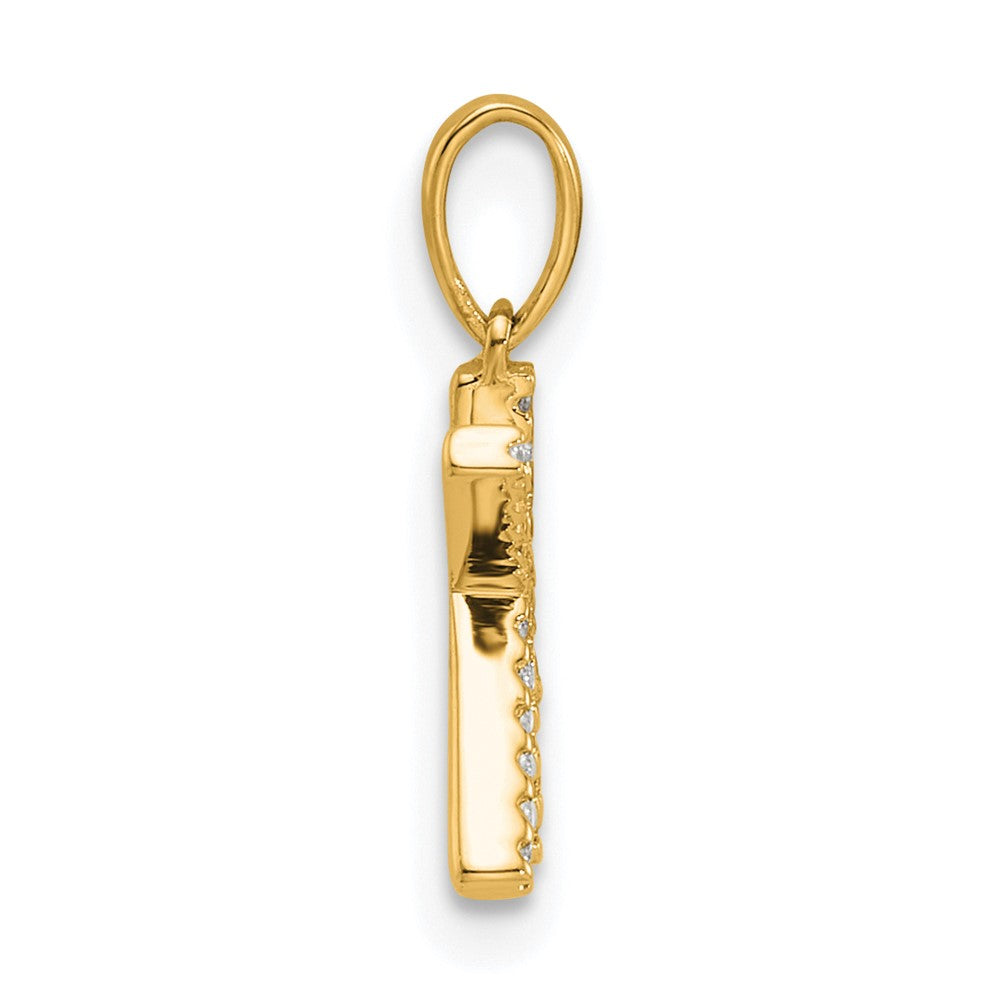 10K Yellow Gold 10K Diamond Letter K Initial Pendant