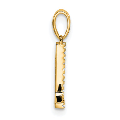 10K Yellow Gold 10K Diamond Letter L Initial Pendant