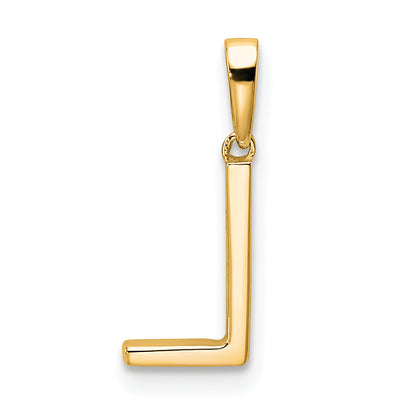 10K Yellow Gold 10K Diamond Letter L Initial Pendant