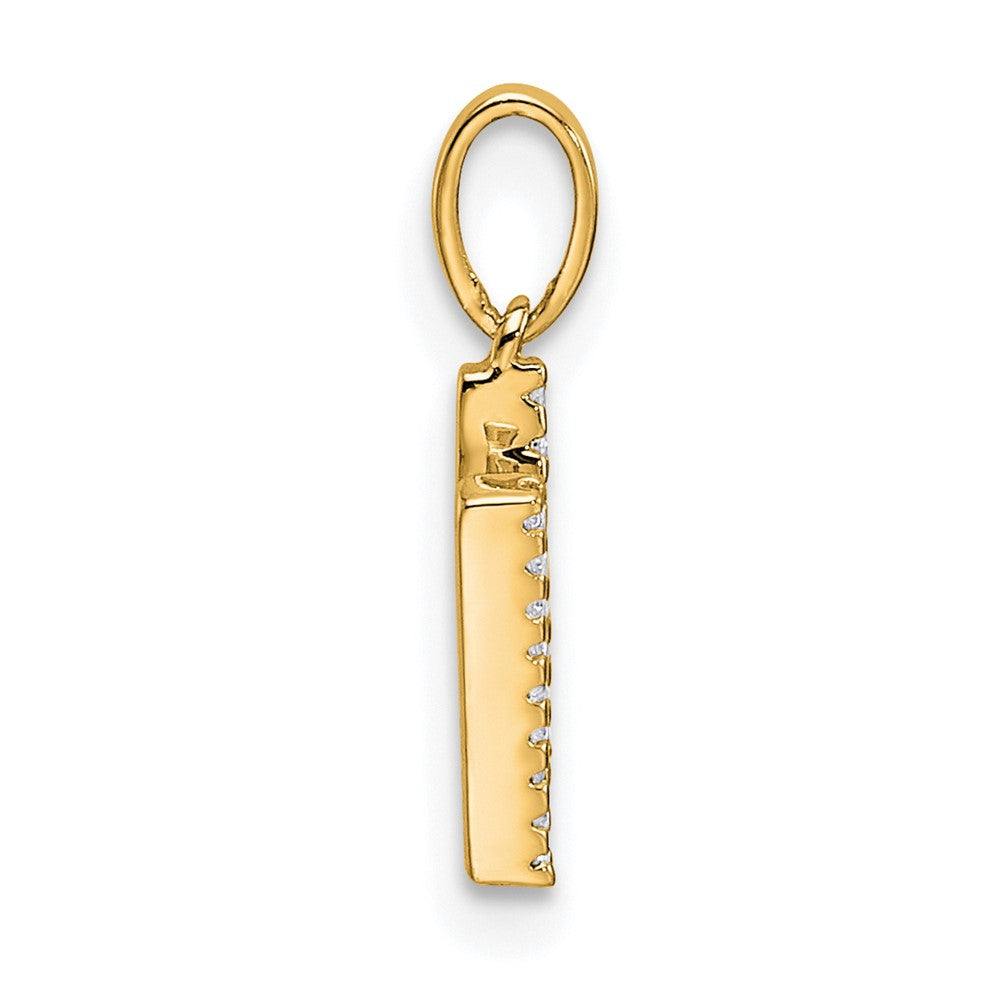10K Yellow Gold 10K Diamond Letter N Initial Pendant