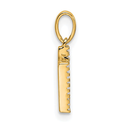 10K Yellow Gold 10K Diamond Letter N Initial Pendant