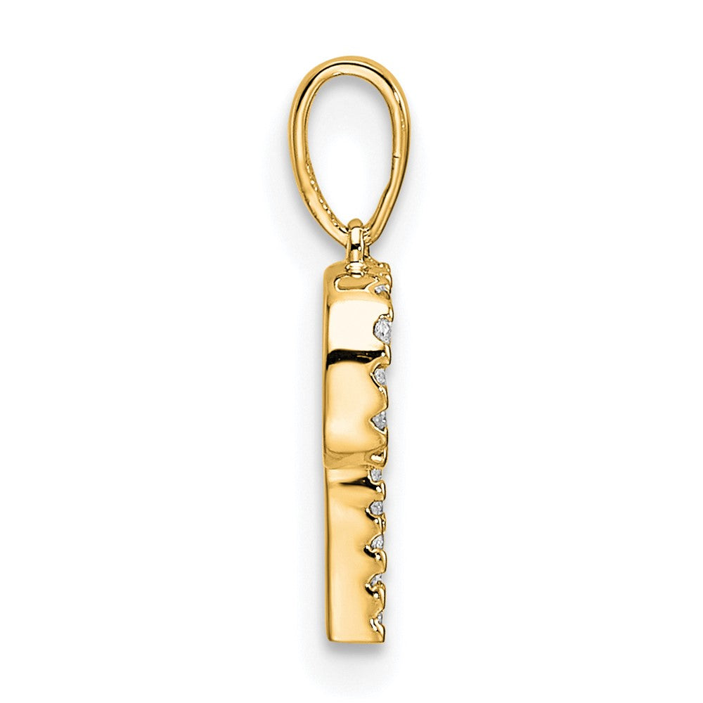 10K Yellow Gold 10K Diamond Letter P Initial Pendant