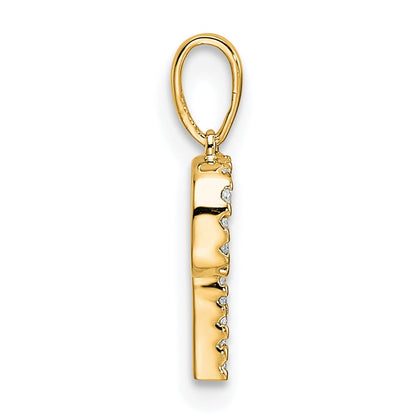 10K Yellow Gold 10K Diamond Letter P Initial Pendant