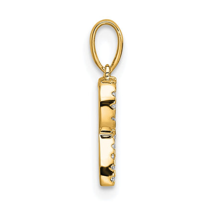 10K Yellow Gold 10K Diamond Letter R Initial Pendant