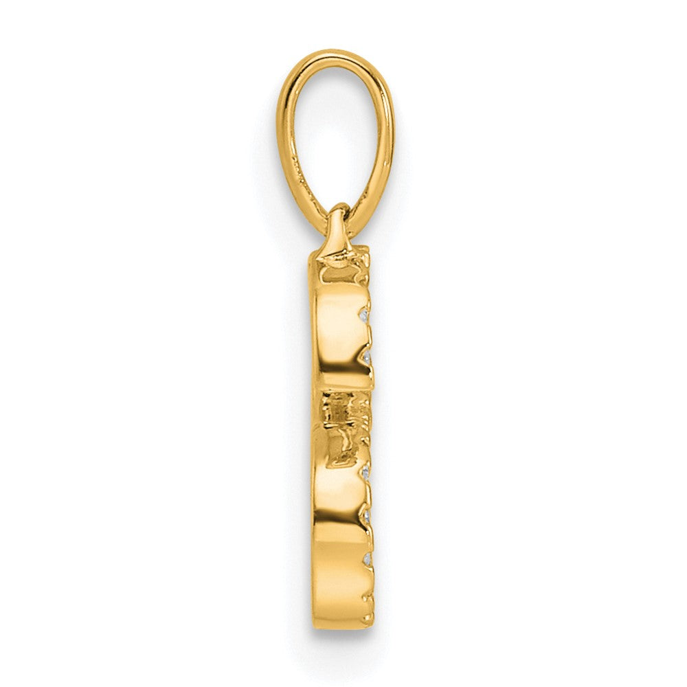 10K Yellow Gold 10K Diamond Letter S Initial Pendant