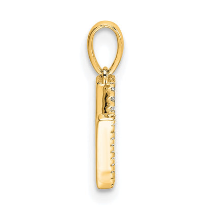10K Yellow Gold 10K Diamond Letter V Initial Pendant