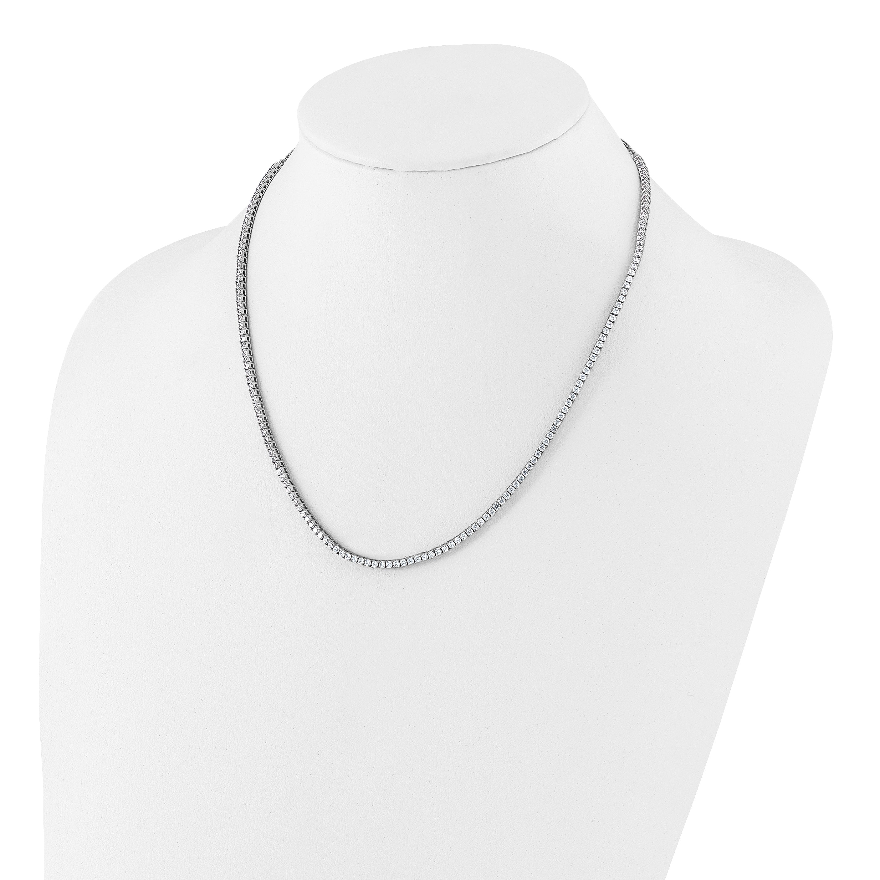 14k White Gold 5 Ct. Lab Grown Diamond VS/SI+ G+ Adjustable to 26 inch Tennis Bolo Necklace