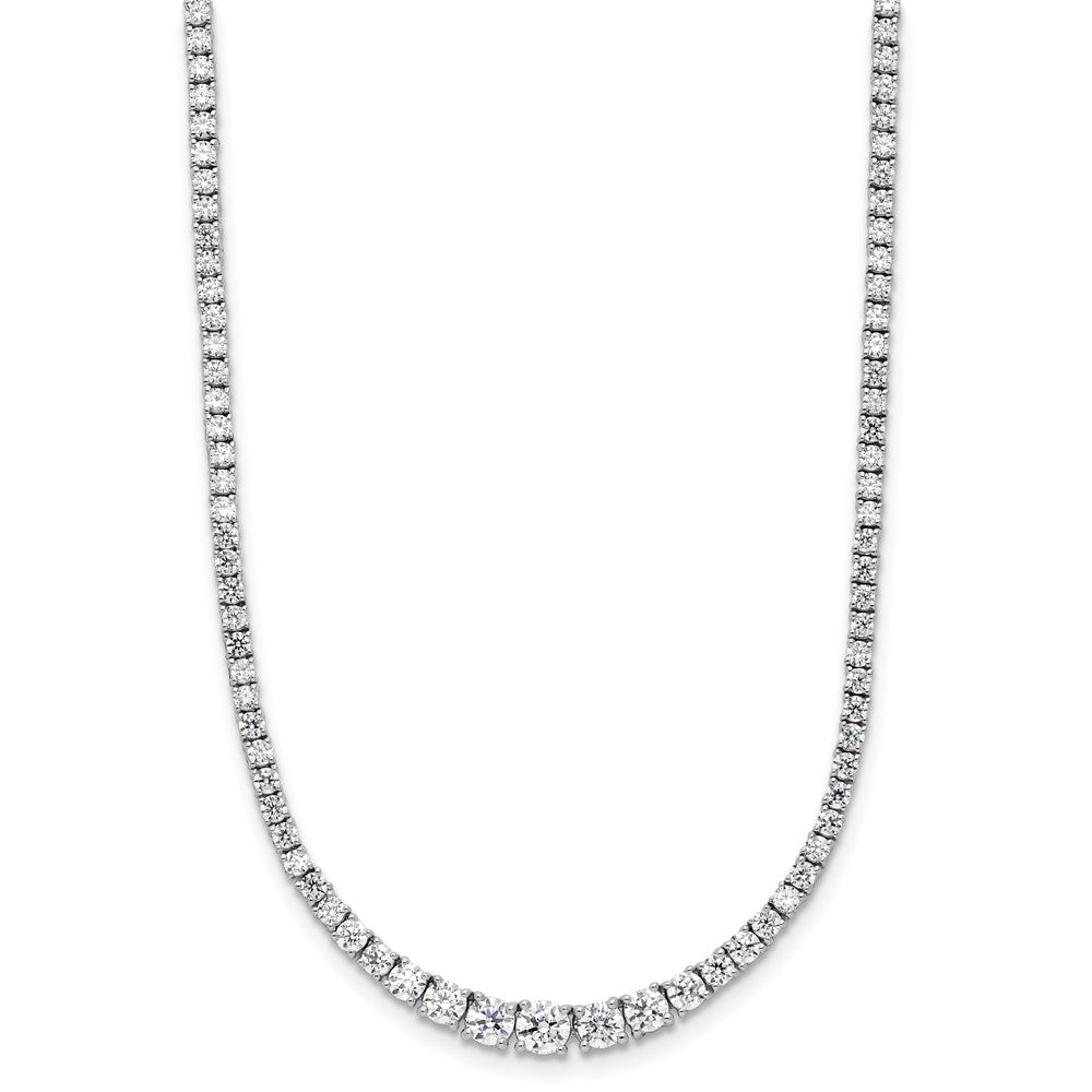 14k White Gold 5 Ct. Lab Grown Diamond VS/SI+ G+ Adjustable to 24 inch Tennis Bolo Necklace