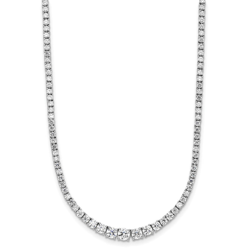 14k White Gold 5 Ct. Lab Grown Diamond VS/SI+ G+ Adjustable to 24 inch Tennis Bolo Necklace