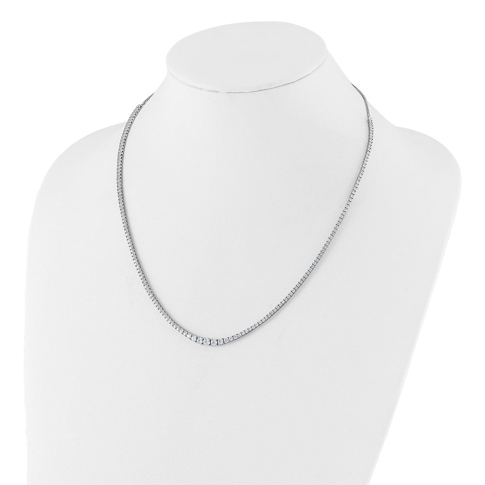 14k White Gold 5 Ct. Lab Grown Diamond VS/SI+ G+ Adjustable to 24 inch Tennis Bolo Necklace