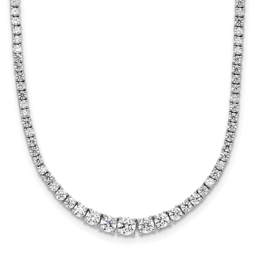 14k White Gold 5 Ct. Lab Grown Diamond VS/SI+ G+ Adjustable to 24 inch Tennis Bolo Necklace