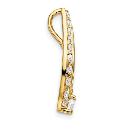 14k Yellow Gold 14k 1 carat Lab Grown Diamond VS/SI+ G+ Teardrop Chain Slide Pendant